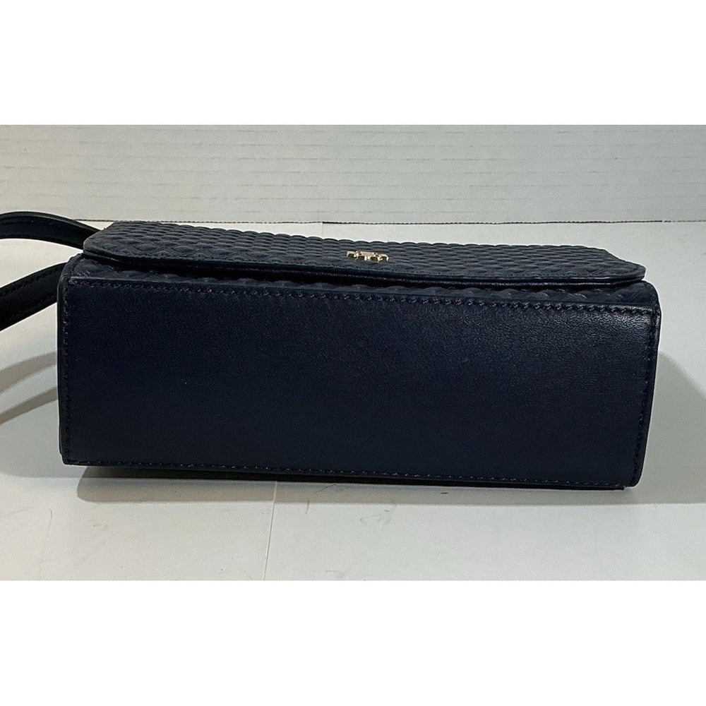 Tory Burch Marion Embossed Shrunken Shoulder Bag In Navy Mini Leather $295 - Picture 4 of 8